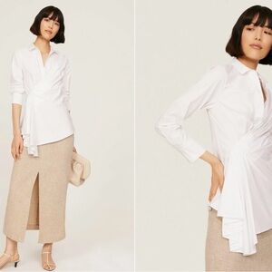 Natori Cotton Poplin Drape Shirt